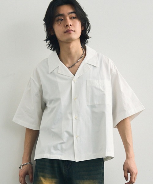AURALEE オーラリー　トップス　半袖　短丈 AURALEE (オーラリー)Linen Silk Tweed Half Sleeve Shirt