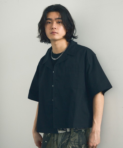 janis&co 半袖シャツ セール】Short length open collar short sleeve shirt