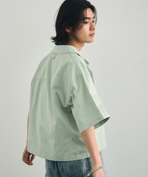 Shoowtime（ショウタイム）の「Short length open collar short sleeve shirt / ショート丈オープンカラー半袖シャツ（シャツ/ブラウス・メンズ・ミント/ホワイト/ブラック・XX-LARGE/X-LARGE/LARGE/MEDIUM）」の17枚目の写真