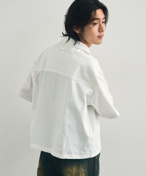 セール】Short length open collar short sleeve shirt / ショート丈