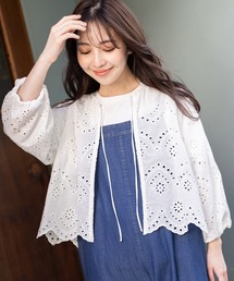 【さっと羽織って大人かわいい】スカラップレースブラウス