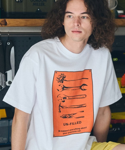 UN-FILLED（アンフィルド）の「mt9712- U.F GERBERA TOOL HEAVY WEIGHT T-SHIRT Tシャツ（Tシャツ/カットソー・メンズ・ホワイト/サンドベージュ・XL/M/L）」の13枚目の写真
