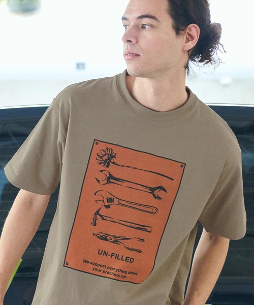 UN-FILLED（アンフィルド）の「mt9712- U.F GERBERA TOOL HEAVY WEIGHT T-SHIRT Tシャツ（Tシャツ/カットソー・メンズ・ホワイト/サンドベージュ・XL/M/L）」の18枚目の写真