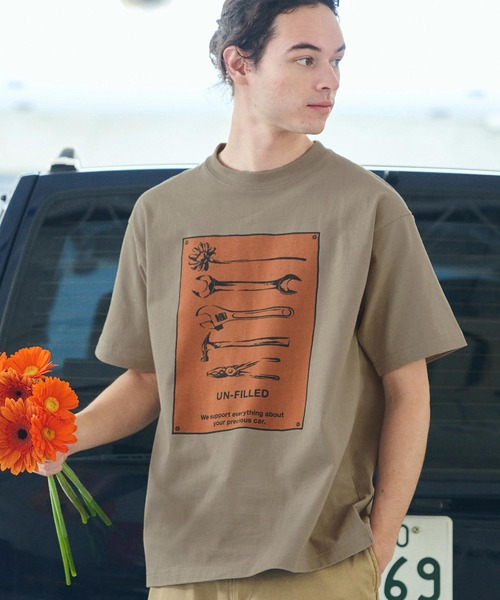 UN-FILLED（アンフィルド）の「mt9712- U.F GERBERA TOOL HEAVY WEIGHT T-SHIRT Tシャツ（Tシャツ/カットソー・メンズ・ホワイト/サンドベージュ・XL/M/L）」の19枚目の写真