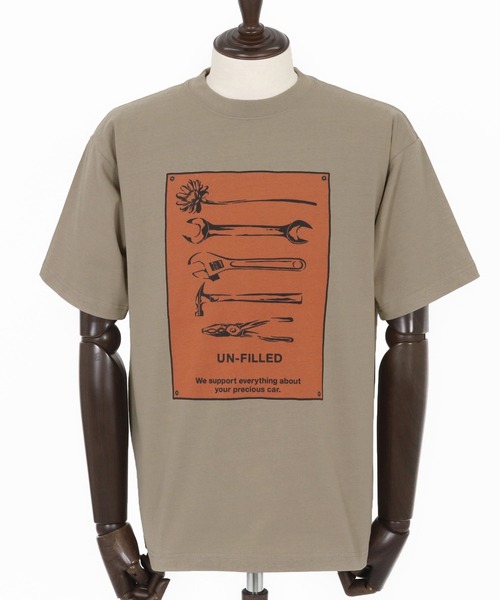 UN-FILLED（アンフィルド）の「mt9712- U.F GERBERA TOOL HEAVY WEIGHT T-SHIRT Tシャツ（Tシャツ/カットソー・メンズ・ホワイト/サンドベージュ・XL/M/L）」の4枚目の写真