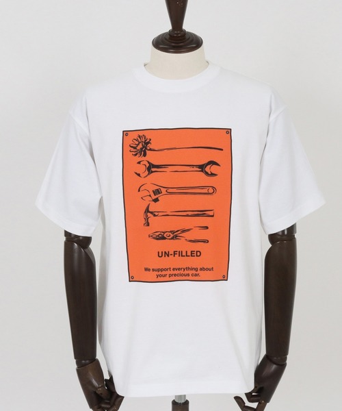 UN-FILLED（アンフィルド）の「mt9712- U.F GERBERA TOOL HEAVY WEIGHT T-SHIRT Tシャツ（Tシャツ/カットソー・メンズ・ホワイト/サンドベージュ・XL/M/L）」の6枚目の写真