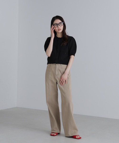 FREE'S MART(フリーズマート)の「フロントポケット半袖カーディガン(カーディガン/ボレロ・レディース・ブラック/グレー/ブルー/イエロー/ブラウン/レッド・FREE)」の11枚目の写真