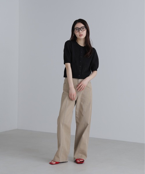 FREE'S MART(フリーズマート)の「フロントポケット半袖カーディガン(カーディガン/ボレロ・レディース・ブラック/グレー/ブルー/イエロー/ブラウン/レッド・FREE)」の12枚目の写真