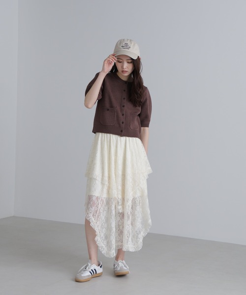 FREE'S MART(フリーズマート)の「フロントポケット半袖カーディガン(カーディガン/ボレロ・レディース・ブラック/グレー/ブルー/イエロー/ブラウン/レッド・FREE)」の22枚目の写真