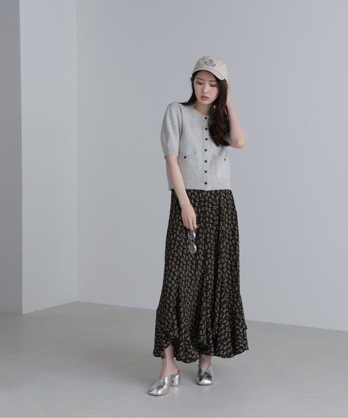 FREE'S MART(フリーズマート)の「フロントポケット半袖カーディガン(カーディガン/ボレロ・レディース・ブラック/グレー/ブルー/イエロー/ブラウン/レッド・FREE)」の18枚目の写真