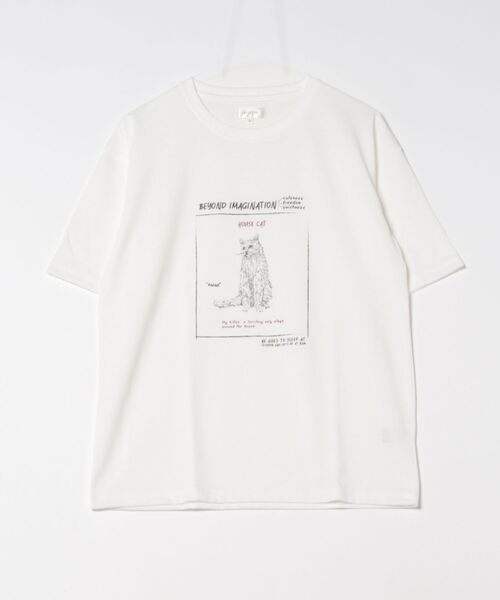Chillfar（チルファー）の「ヴィンテージライクデザインTEE(M1)（Tシャツ/カットソー・レディース・ネイビー系1/ピンク/キナリ/オートミール/ホワイト系1/ホワイト系2/ネイビー系3/ネイビー系2/ホワイト系3/ナチュラル・FREE）」の3枚目の写真