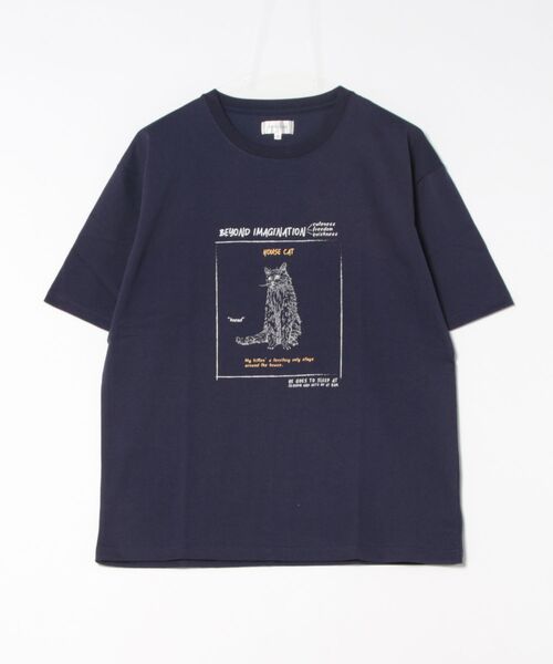 Chillfar（チルファー）の「ヴィンテージライクデザインTEE(M1)（Tシャツ/カットソー・レディース・ネイビー系1/ピンク/キナリ/オートミール/ホワイト系1/ホワイト系2/ネイビー系3/ネイビー系2/ホワイト系3/ナチュラル・FREE）」の7枚目の写真