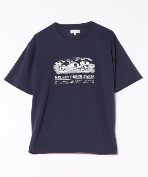 Chillfar（チルファー）の「ヴィンテージライクデザインTEE(M1)（Tシャツ/カットソー・レディース・ネイビー系1/ピンク/キナリ/オートミール/ホワイト系1/ホワイト系2/ネイビー系3/ネイビー系2/ホワイト系3/ナチュラル・FREE）」の9枚目の写真