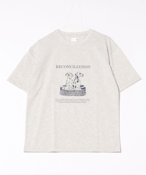 Chillfar（チルファー）の「ヴィンテージライクデザインTEE(M1)（Tシャツ/カットソー・レディース・ネイビー系1/ピンク/キナリ/オートミール/ホワイト系1/ホワイト系2/ネイビー系3/ネイビー系2/ホワイト系3/ナチュラル・FREE）」の5枚目の写真