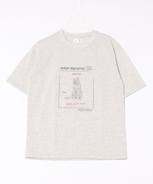 Chillfar（チルファー）の「ヴィンテージライクデザインTEE(M1)（Tシャツ/カットソー・レディース・ネイビー系1/ピンク/キナリ/オートミール/ホワイト系1/ホワイト系2/ネイビー系3/ネイビー系2/ホワイト系3/ナチュラル・FREE）」の2枚目の写真