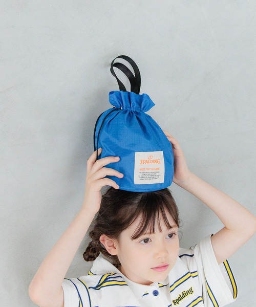 SPALDING（スポルディング）の「【SPALDING(スポルディング)】別注 巾着ショルダーBAG[22cm×22cm](KIDS)（ショルダーバッグ・キッズ・ブラック/ネイビー/オレンジ・FREE）」の8枚目の写真
