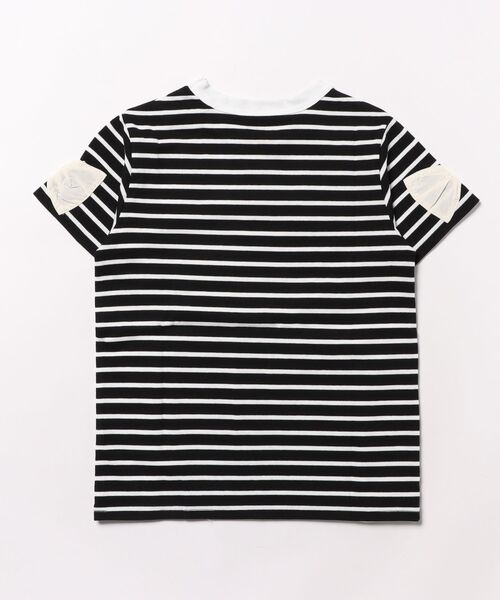 maarook（マルーク）の「ボーダーリボンＴシャツ（Tシャツ/カットソー・キッズ・ホワイト/ブラック・150cm/140cm/160cm）」の3枚目の写真