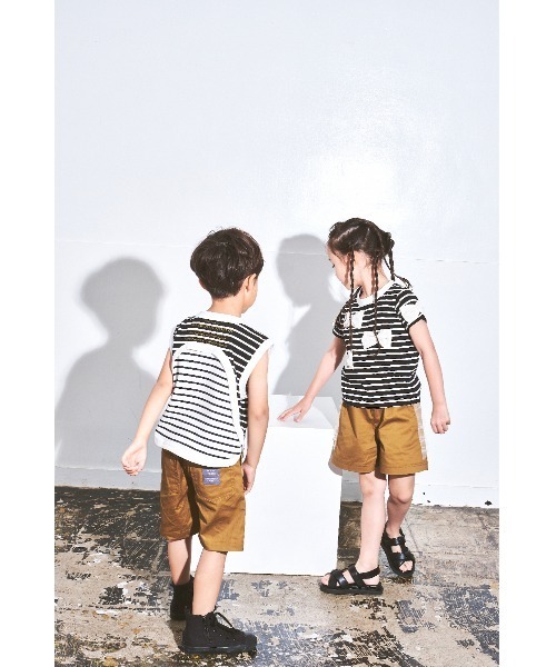 maarook（マルーク）の「ボーダーリボンＴシャツ（Tシャツ/カットソー・キッズ・ホワイト/ブラック・150cm/140cm/160cm）」の6枚目の写真