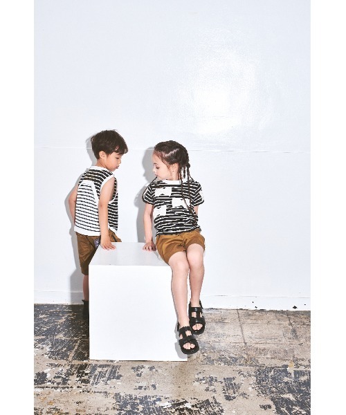 maarook（マルーク）の「ボーダーリボンＴシャツ（Tシャツ/カットソー・キッズ・ホワイト/ブラック・150cm/140cm/160cm）」の7枚目の写真