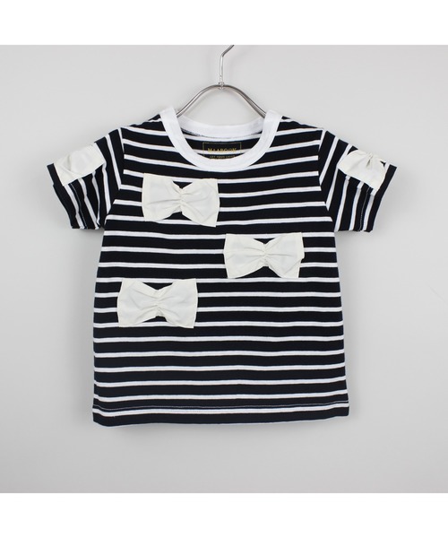 maarook（マルーク）の「ボーダーリボンＴシャツ（Tシャツ/カットソー・キッズ・ホワイト/ブラック・150cm/140cm/160cm）」の16枚目の写真