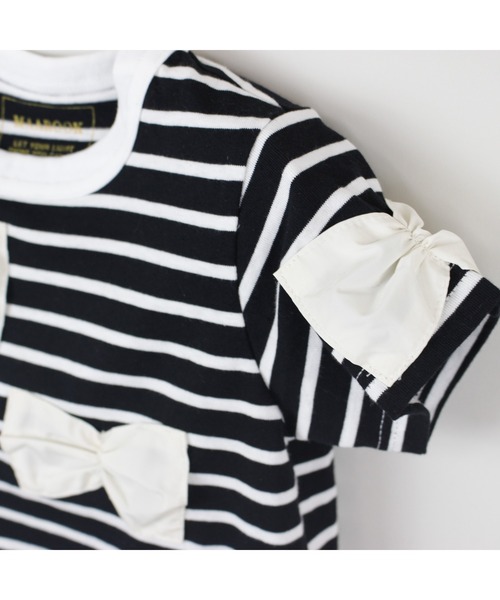 maarook（マルーク）の「ボーダーリボンＴシャツ（Tシャツ/カットソー・キッズ・ホワイト/ブラック・150cm/140cm/160cm）」の17枚目の写真