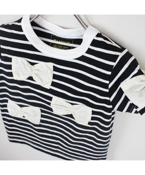 maarook（マルーク）の「ボーダーリボンＴシャツ（Tシャツ/カットソー・キッズ・ホワイト/ブラック・150cm/140cm/160cm）」の20枚目の写真
