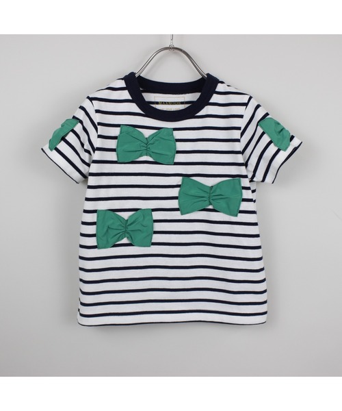 maarook（マルーク）の「ボーダーリボンＴシャツ（Tシャツ/カットソー・キッズ・ホワイト/ブラック・150cm/140cm/160cm）」の22枚目の写真