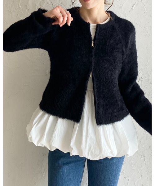 She's Closet(シーズクローゼット)の「カップ付きリブアメスリバルーンタンクトップ(タンクトップ・レディース・チャコール/オフホワイト/ブラック・FREE)」の8枚目の写真