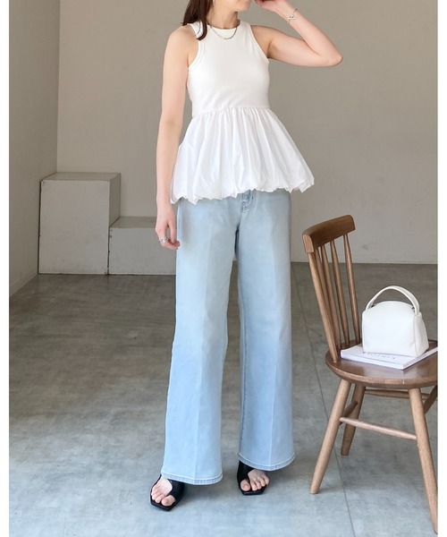 She's Closet(シーズクローゼット)の「カップ付きリブアメスリバルーンタンクトップ(タンクトップ・レディース・チャコール/オフホワイト/ブラック・FREE)」の10枚目の写真