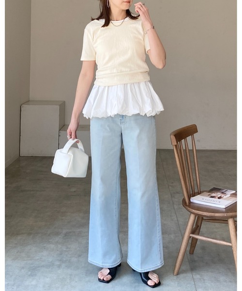 She's Closet(シーズクローゼット)の「カップ付きリブアメスリバルーンタンクトップ(タンクトップ・レディース・チャコール/オフホワイト/ブラック・FREE)」の13枚目の写真