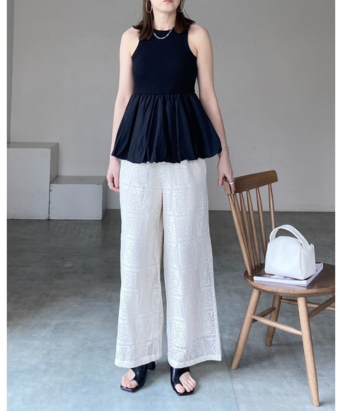She's Closet(シーズクローゼット)の「カップ付きリブアメスリバルーンタンクトップ(タンクトップ・レディース・チャコール/オフホワイト/ブラック・FREE)」の15枚目の写真