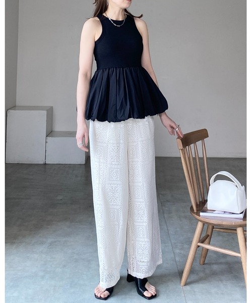 She's Closet(シーズクローゼット)の「カップ付きリブアメスリバルーンタンクトップ(タンクトップ・レディース・チャコール/オフホワイト/ブラック・FREE)」の16枚目の写真