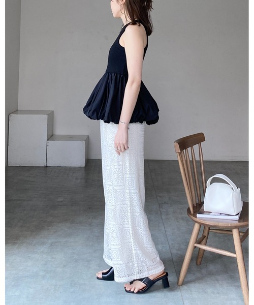 She's Closet(シーズクローゼット)の「カップ付きリブアメスリバルーンタンクトップ(タンクトップ・レディース・チャコール/オフホワイト/ブラック・FREE)」の18枚目の写真