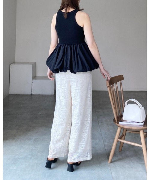 She's Closet(シーズクローゼット)の「カップ付きリブアメスリバルーンタンクトップ(タンクトップ・レディース・チャコール/オフホワイト/ブラック・FREE)」の19枚目の写真