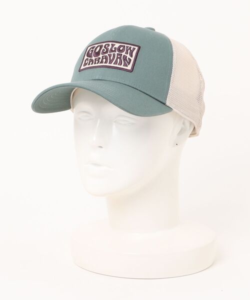 go slow caravan(ゴースローキャラバン)の「ツイルヒッピーロゴ 6パネル メッシュキャップ(キャップ・メンズ・ネイビー/オレンジ/セージグリーン・FREE)」の14枚目の写真