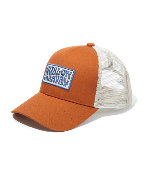 go slow caravan(ゴースローキャラバン)の「ツイルヒッピーロゴ 6パネル メッシュキャップ(キャップ・メンズ・ネイビー/オレンジ/セージグリーン・FREE)」の8枚目の写真