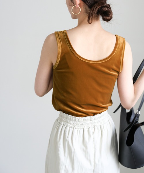 select MOCA（セレクトモカ）の「2WAYベロアタンクトップ（タンクトップ・レディース・ブラック/ブラウン/アイボリー/イエロー・FREE）」の13枚目の写真