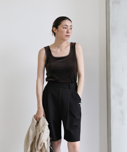 select MOCA（セレクトモカ）の「2WAYベロアタンクトップ（タンクトップ・レディース・ブラック/ブラウン/アイボリー/イエロー・FREE）」の19枚目の写真