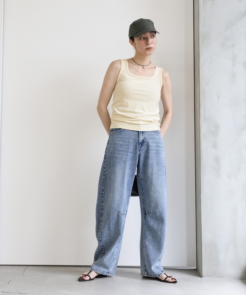 select MOCA（セレクトモカ）の「2WAYベロアタンクトップ（タンクトップ・レディース・ブラック/ブラウン/アイボリー/イエロー・FREE）」の7枚目の写真