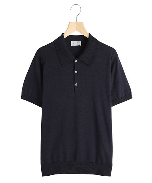 JOHN SMEDLEY（ジョンスメドレー）の「JOHN SMEDLEY / ジョンスメドレー：PEAKS：PEAKS[MUS]（ポロシャツ・メンズ・ブラック/ネイビー・L/M）」の2枚目の写真