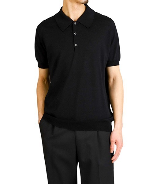 JOHN SMEDLEY（ジョンスメドレー）の「JOHN SMEDLEY / ジョンスメドレー：PEAKS：PEAKS[MUS]（ポロシャツ・メンズ・ブラック/ネイビー・L/M）」の8枚目の写真