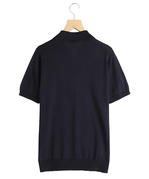 JOHN SMEDLEY（ジョンスメドレー）の「JOHN SMEDLEY / ジョンスメドレー：PEAKS：PEAKS[MUS]（ポロシャツ・メンズ・ブラック/ネイビー・L/M）」の4枚目の写真