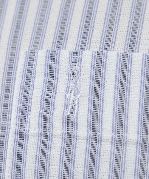 MACKINTOSH LONDON（マッキントッシュ ロンドン）の「パナマサッカーストライプ 半袖ワイドカラーシャツ（シャツ/ブラウス・メンズ・ブルー系その他2/チャコールグレー・XL/L/M）」の5枚目の写真