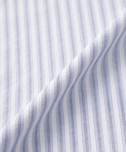 MACKINTOSH LONDON（マッキントッシュ ロンドン）の「パナマサッカーストライプ 半袖ワイドカラーシャツ（シャツ/ブラウス・メンズ・ブルー系その他2/チャコールグレー・XL/L/M）」の11枚目の写真