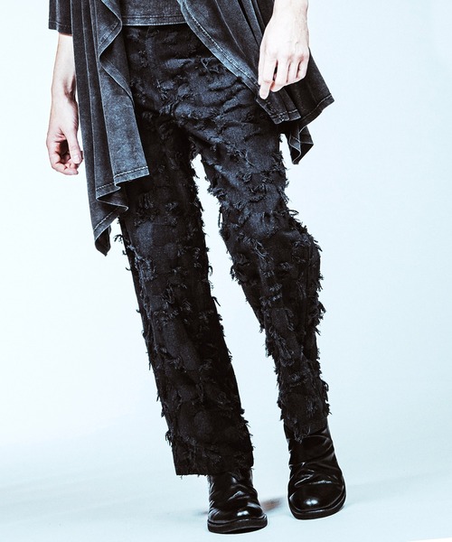 NO ID.（ノーアイディ）の「【NO ID.】Patchwork Denim Easy Wide Pants / パッチワーク デニム イージー ワイド パンツ（デニムパンツ・メンズ・ブラック/ブルー系その他4/インディゴブルー・1/2）」の2枚目の写真
