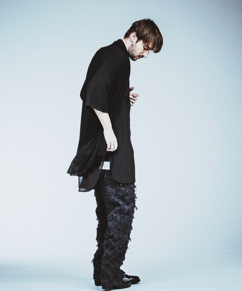 NO ID.（ノーアイディ）の「【NO ID.】Patchwork Denim Easy Wide Pants / パッチワーク デニム イージー ワイド パンツ（デニムパンツ・メンズ・ブラック/ブルー系その他4/インディゴブルー・1/2）」の9枚目の写真