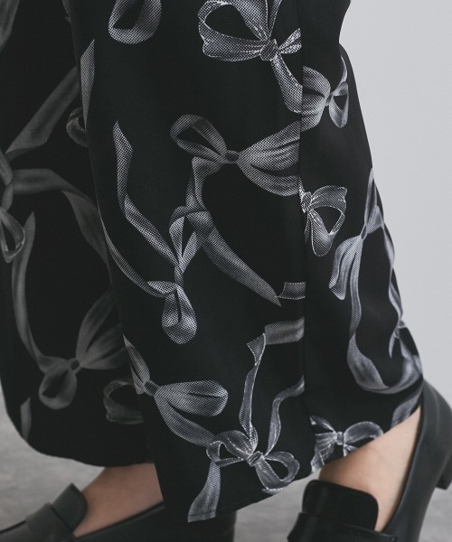 VICKY（ビッキー）の「リボンプリントリラックスパンツ≪洗濯機で洗える≫（その他パンツ・レディース・ブラウン系その他/アイボリー/ブラック系その他・M）」の7枚目の写真