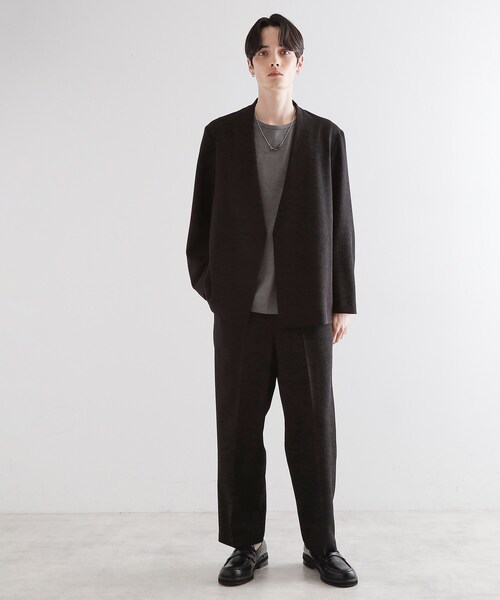 tk.TAKEO KIKUCHI（ティーケータケオキクチ）の「【セットアップ対応】テッククレープノーカラージャケット（ノーカラージャケット・メンズ・ブルー/ブラック・04/03/02/01）」の5枚目の写真