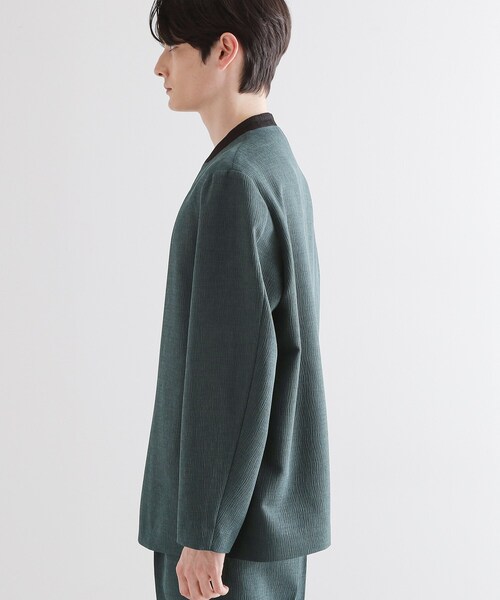 tk.TAKEO KIKUCHI（ティーケータケオキクチ）の「【セットアップ対応】テッククレープノーカラージャケット（ノーカラージャケット・メンズ・ブルー/ブラック・04/03/02/01）」の13枚目の写真