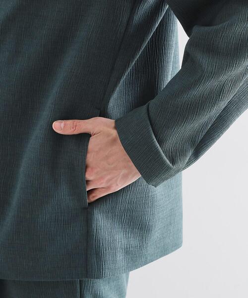 tk.TAKEO KIKUCHI（ティーケータケオキクチ）の「【セットアップ対応】テッククレープノーカラージャケット（ノーカラージャケット・メンズ・ブルー/ブラック・04/03/02/01）」の16枚目の写真